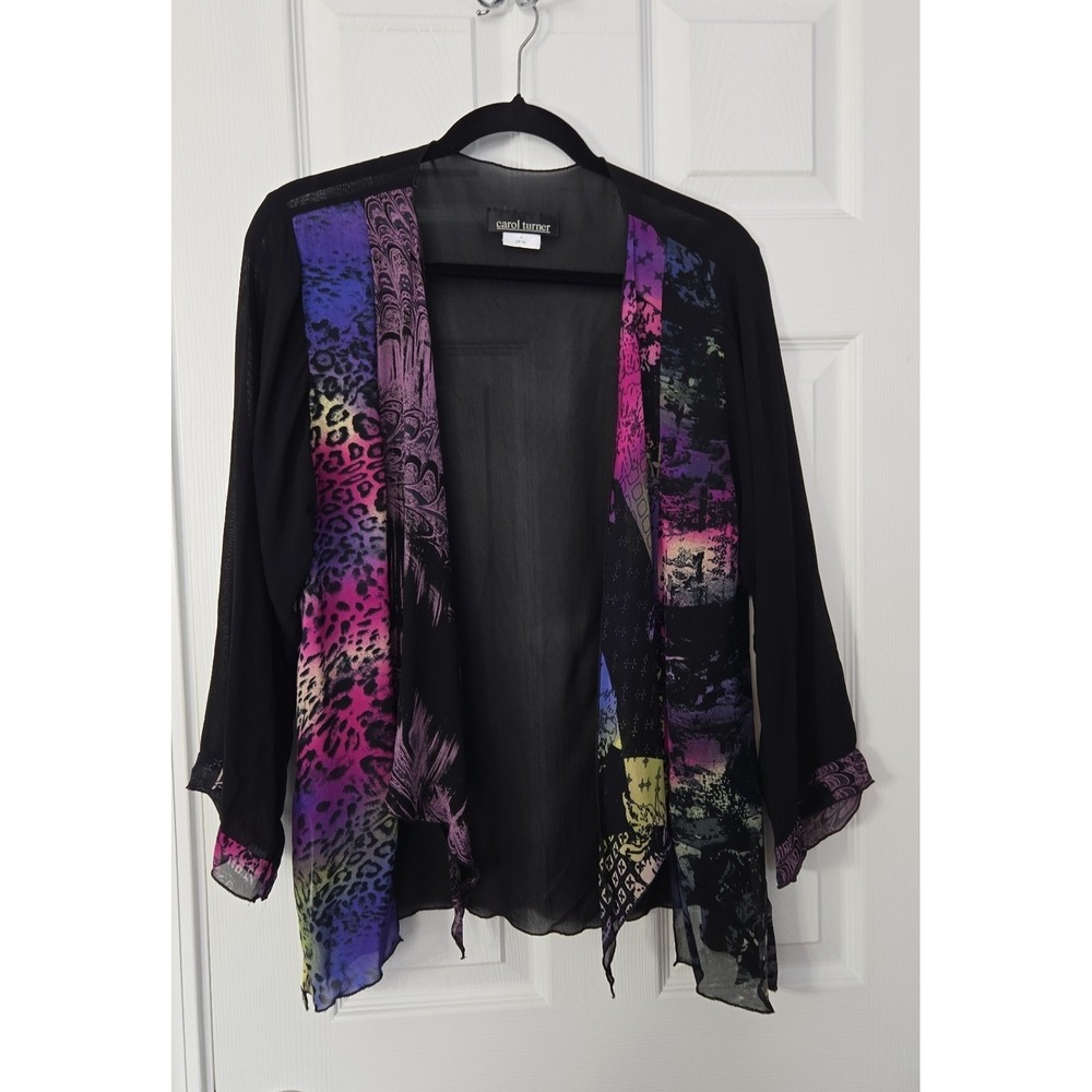 Carol Turner Womans Cardigan Coverup Size Medium. 100% Rayon.